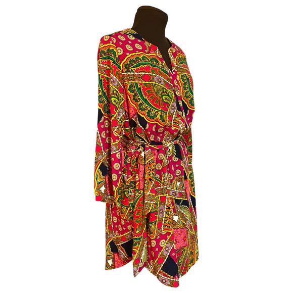 Peach Love multicolor shirt dress size small - Picture 4 of 10